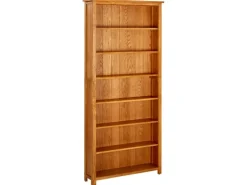 vidaXL Bücherregal 7 Fächer 90x22,5x200 cm Massivholz Eiche