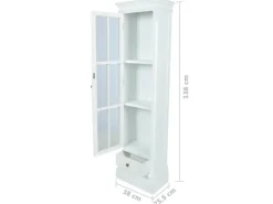 vidaXL Bücherregal 3 Fächer Weiß Holz 60639