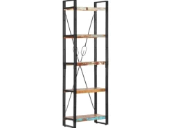vidaXL Bücherregal 5 Fächer 60x30x180 cm Altholz Massiv