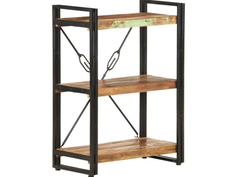 vidaXL Bücherregal 3 Fächer 60x30x80 cm Altholz Massiv