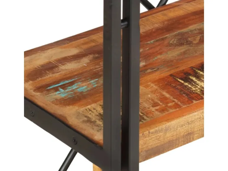 vidaXL Bücherregal 3 Fächer 60x30x80 cm Altholz Massiv