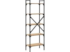 vidaXL Bücherregal 5 Fächer Sonoma-Eiche 56x31,5x174 cm Holzwerkstoff