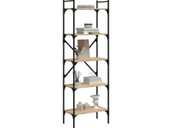 vidaXL Bücherregal 5 Fächer Sonoma-Eiche 56x31,5x174 cm Holzwerkstoff