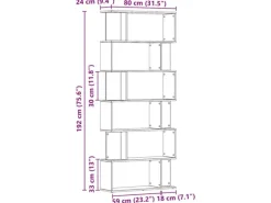 vidaXL Bücherregal Artisan-Eiche 80x24x192 cm Holzwerkstoff 855783