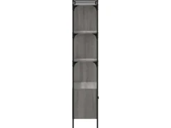 vidaXL Bücherregal mit Türen Grau Sonoma 76,5x30x154,5cm Holzwerkstoff