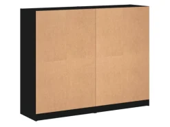vidaXL Bücherregal mit Türen Schwarz 136x37x109 cm Holzwerkstoff