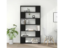 vidaXL Bücherregal Raumteiler Schwarz 100x24x188 cm