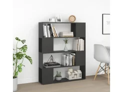vidaXL Bücherregal Raumteiler Grau 100x24x124 cm