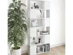 vidaXL Bücherregal Raumteiler Weiß 80x24x186 cm Holzwerkstoff