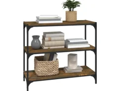 vidaXL Bücherregal Räuchereiche 80x33x70,5 cm Holzwerkstoff und Stahl