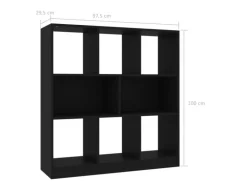 vidaXL Bücherregal Schwarz 97,5x29,5x100 cm Holzwerkstoff