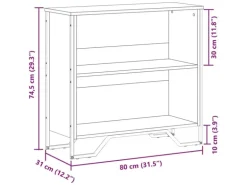 vidaXL Bücherregal Schwarz 80x31x74,5 cm Holzwerkstoff 848619