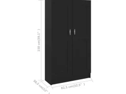 vidaXL Bücherregal Schwarz 82,5x30,5x150 cm Holzwerkstoff 802724