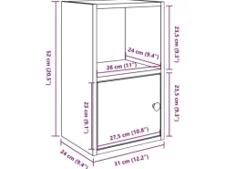 vidaXL Bücherregal Sonoma-Eiche 31x24x52 cm Holzwerkstoff 860321