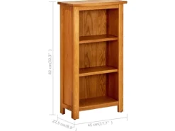 vidaXL Bücherregal 45x22,5x82 cm Eiche Massivholz