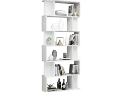 vidaXL Bücherregal/Raumteiler Hochglanz-Weiß 80x24x192 cm