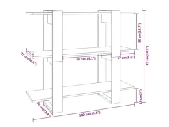vidaXL Bücherregal/Raumteiler Schwarz 100×30×87 cm