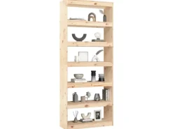 vidaXL Bücherregal/Raumteiler 80x30x199,5 cm Massivholz Kiefer