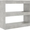 vidaXL Bücherregal/Raumteiler Betongrau 80x30x72 cm