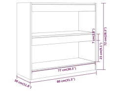 vidaXL Bücherregal/Raumteiler Betongrau 80x30x72 cm