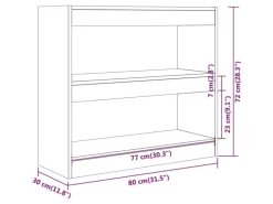 vidaXL Bücherregal/Raumteiler Weiß 80x30x72 cm