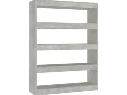 vidaXL Bücherregal/Raumteiler Betongrau 100x30x135 cm
