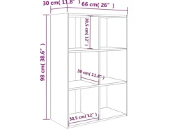 vidaXL Bücherregal/Sideboard Schwarz 66x30x98 cm Holzwerkstoff 800343