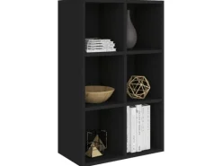 vidaXL Bücherregal/Sideboard Schwarz 66x30x98 cm Holzwerkstoff 800343