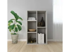 vidaXL Bücherregal/Sideboard Betongrau 50x25x80 cm Holzwerkstoff 800166