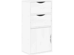 vidaXL Beistellschrank mit Schubladen ODDA Weiß Massivholz Kiefer 4103598