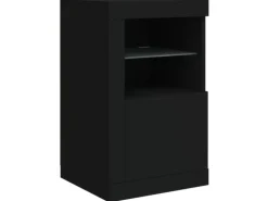 vidaXL Beistellschränke mit LED-Leuchten 2 Stk Schwarz Holzwerkstoff