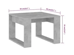vidaXL Beistelltisch Betongrau 50x50x35 cm Holzwerkstoff