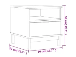 vidaXL Beistelltisch FLAM 50x50x50 cm Massivholz Kiefer