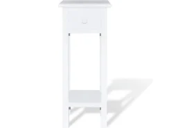 vidaXL Beistelltisch mit Schublade Weiß 241147