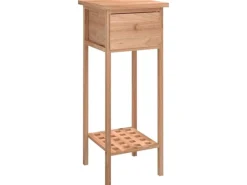 vidaXL Beistelltisch mit Schublade 25x25x60 cm Massivholz Nussbaum