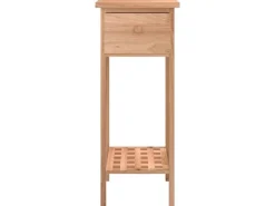 vidaXL Beistelltisch mit Schublade 25x25x60 cm Massivholz Nussbaum