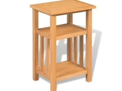 vidaXL Beistelltisch mit Zeitungsablage 27x35x55 cm Massivholz Eiche
