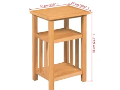 vidaXL Beistelltisch mit Zeitungsablage 27x35x55 cm Massivholz Eiche