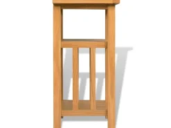 vidaXL Beistelltisch mit Zeitungsablage 27x35x55 cm Massivholz Eiche