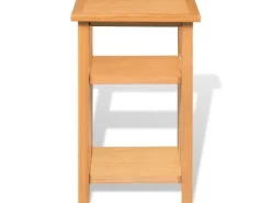 vidaXL Beistelltisch mit Zeitungsablage 27x35x55 cm Massivholz Eiche