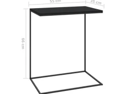 vidaXL Beistelltisch Schwarz 55x35x66 cm Holzwerkstoff
