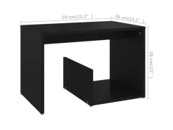 vidaXL Beistelltisch Schwarz 59x36x38 cm Holzwerkstoff