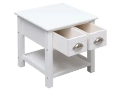 vidaXL Beistelltisch Weiß 40x40x40 cm Paulownia Holz 284068