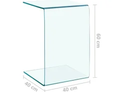 vidaXL Beistelltisch 40x40x60 cm Hartglas