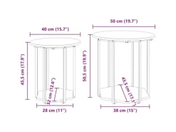 vidaXL Beistelltisch-Set mit Regal 2-Tlg Altes Holz und Schwarz 869718