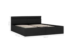 vidaXL Bett mit Bettkasten Hydraulisch LED Dunkelgrau Stoff 180x200 cm619367
