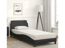 vidaXL Bett mit Matratze Schwarz 90x200 cm Kunstleder Modell 12007232