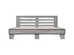 vidaXL Bettgestell Grau Sonoma 200x200 cm Holzwerkstoff und Metall 3280085