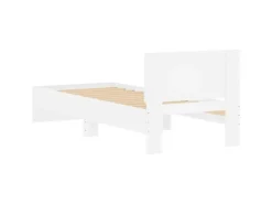 vidaXL Bettgestell mit Kopfteil Weiß 90x200 cm Holzwerkstoff 838624