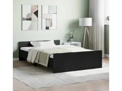 vidaXL Bettgestell mit Kopf- und Fußteil Schwarz 120x200 cm1909008